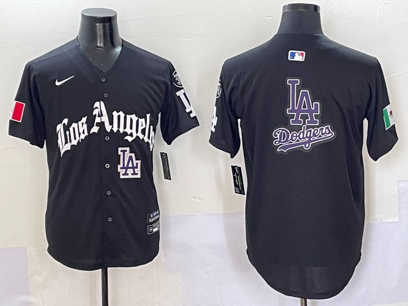 Men Los Angeles Dodgers Blank Black Five generations Joint Name 2025 Nike MLB Jersey style 28->los angeles dodgers->MLB Jersey